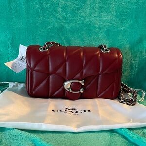 Coach Tabby 20 Burgundy Quilted Shoulder Bag